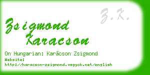 zsigmond karacson business card